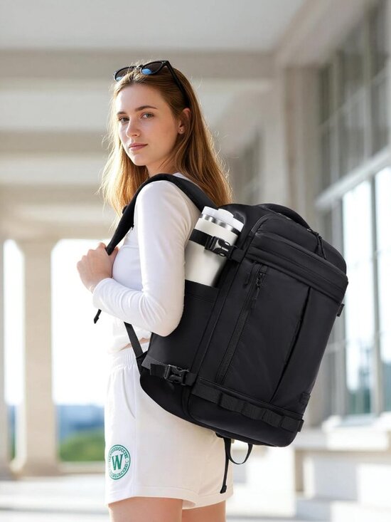 Spacious 50L Travel Backpack, Airline Approved Carry-On, Waterproof, Fits 17 main image 6